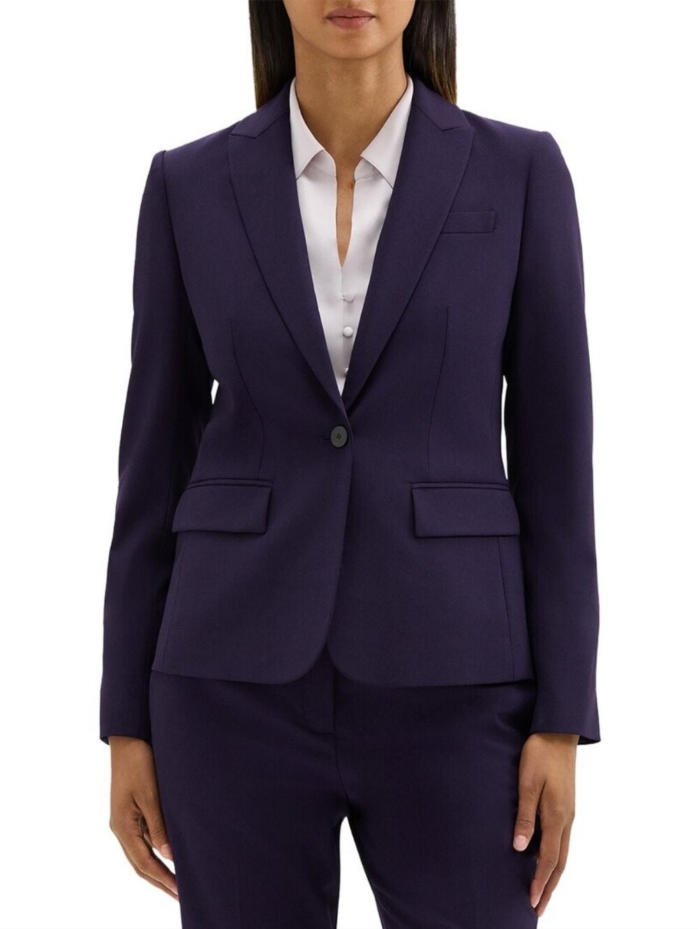 8 Theory Gabe B3 Sevona Virgin Wool Navy Slim Fit Blazer